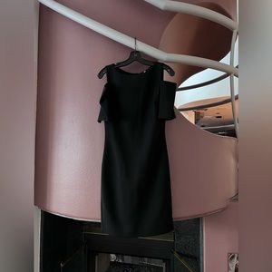 Michael Kors black shoulder cut out midi dress